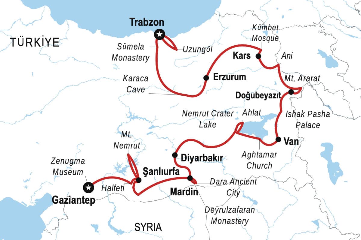 Itinerary map