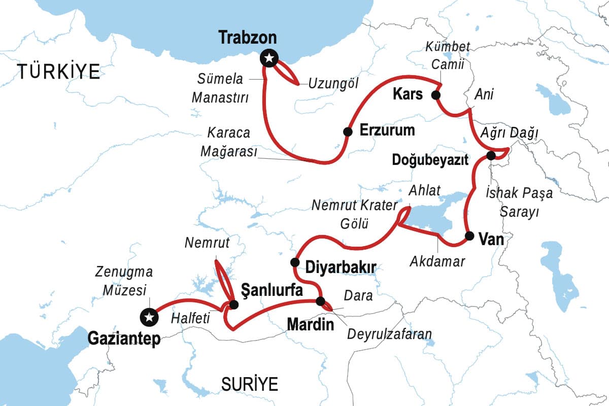 Itinerary map